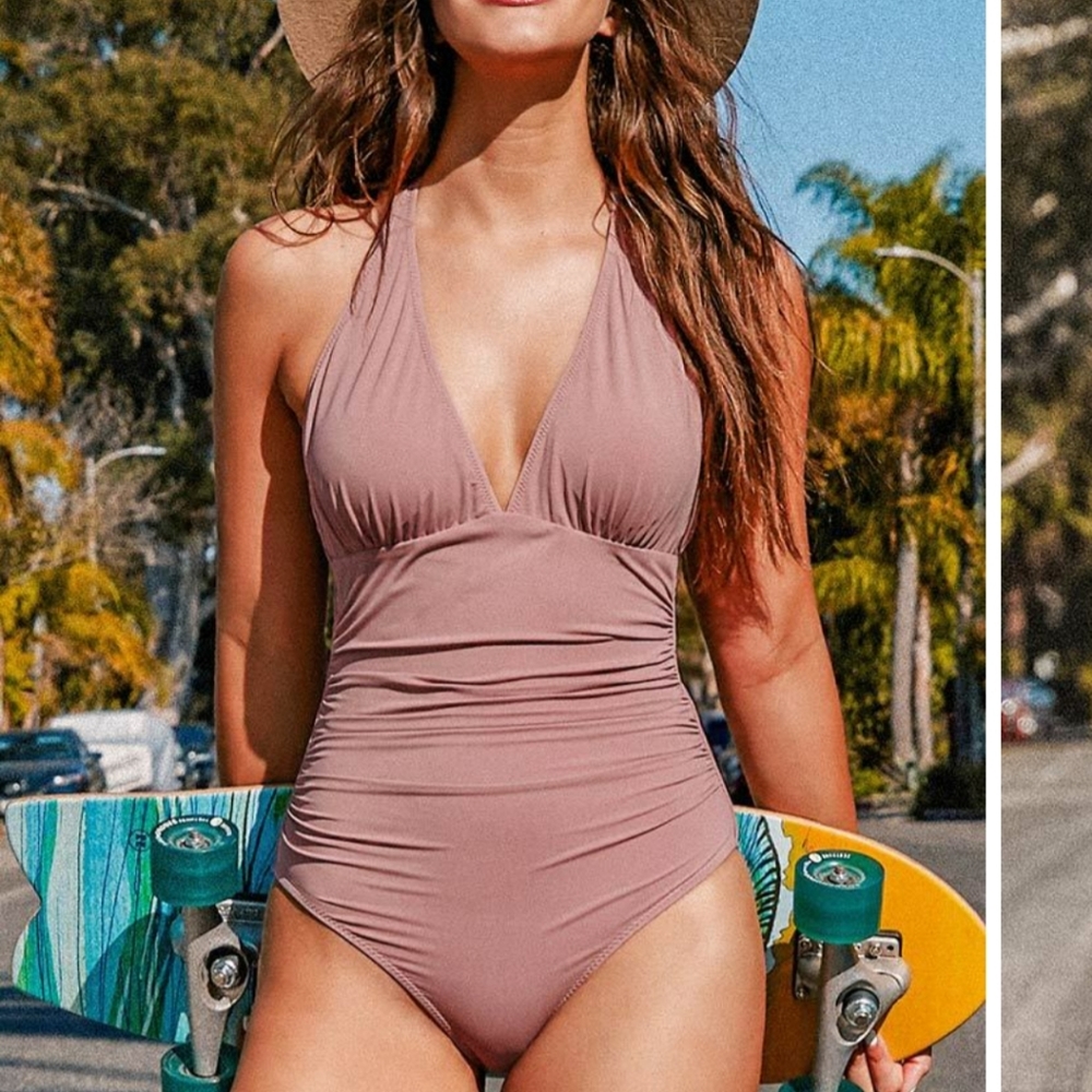 BRAND NEW Cupshe one piece nude pink swimsuit - Picture 6 of 7